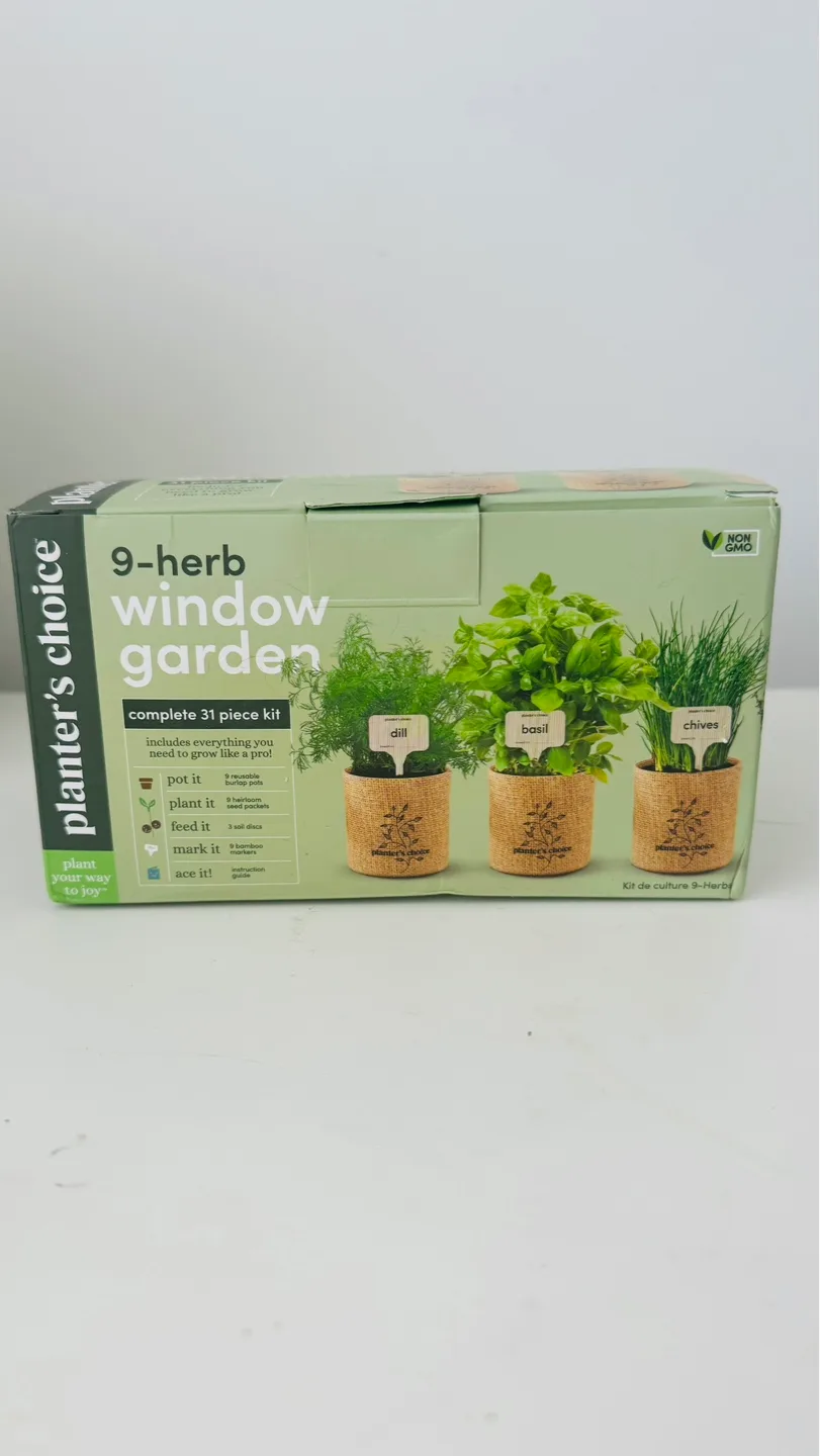 Planter's Choice 9-Herb Window Garden Kit - 31 Pieces💚 thumbnail