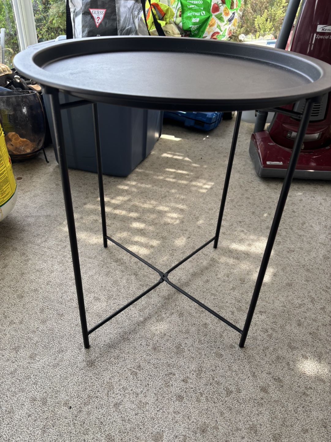 Black Metal Folding Side Table - photo 3