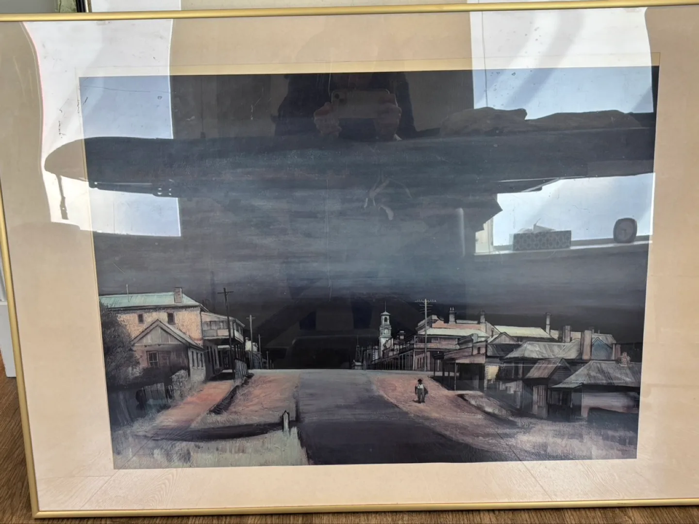 Framed Vintage Australian Town Landscape Print thumbnail
