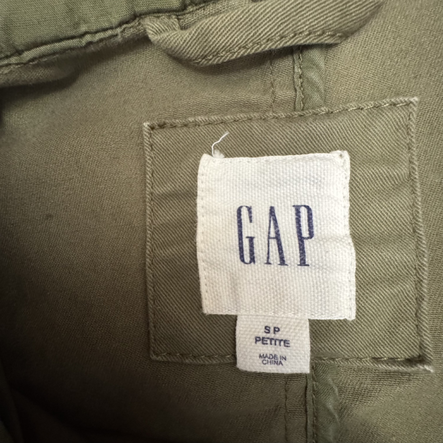 Gap Petite Parka, Olive Green, Size Small - photo 2