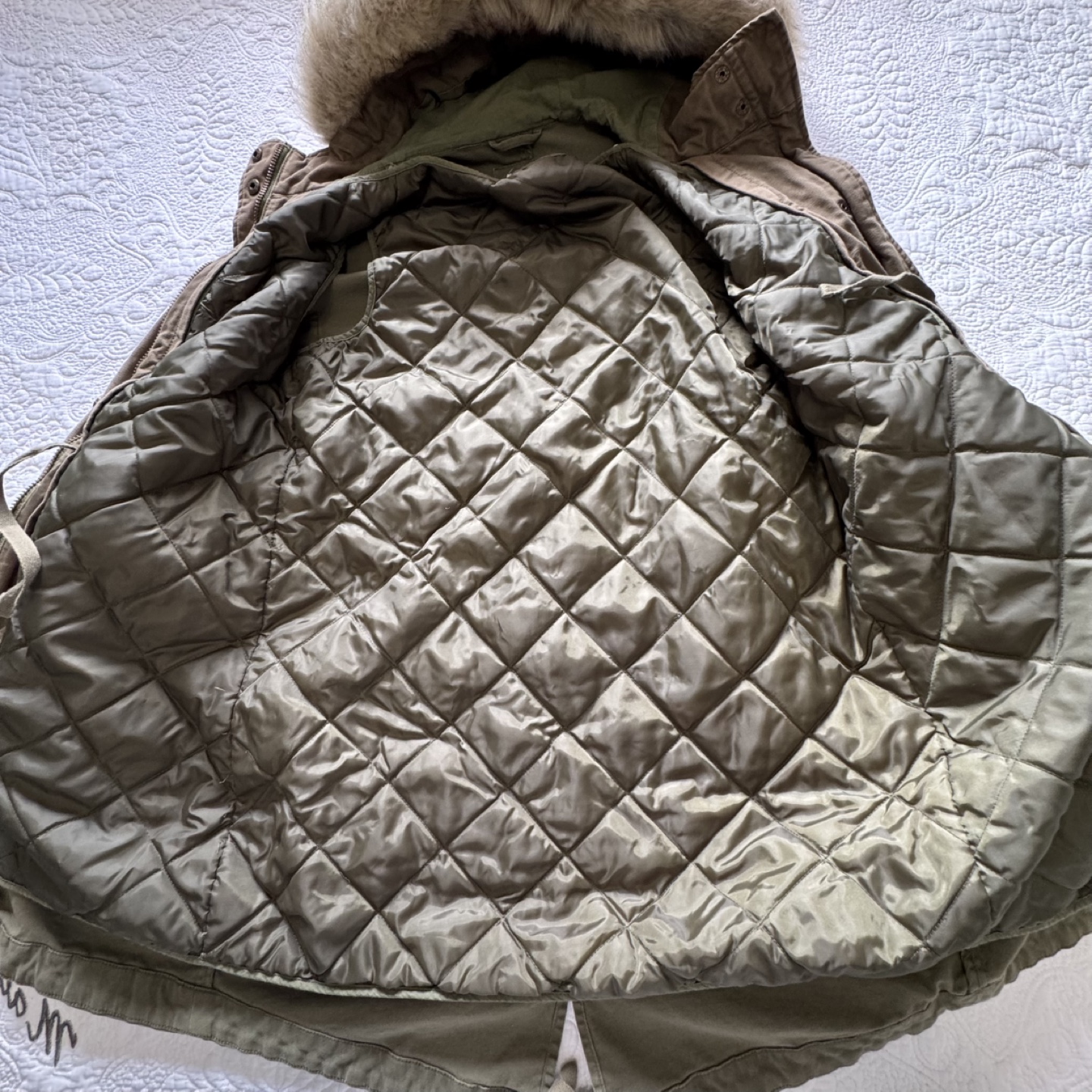 Gap Petite Parka, Olive Green, Size Small - photo 4