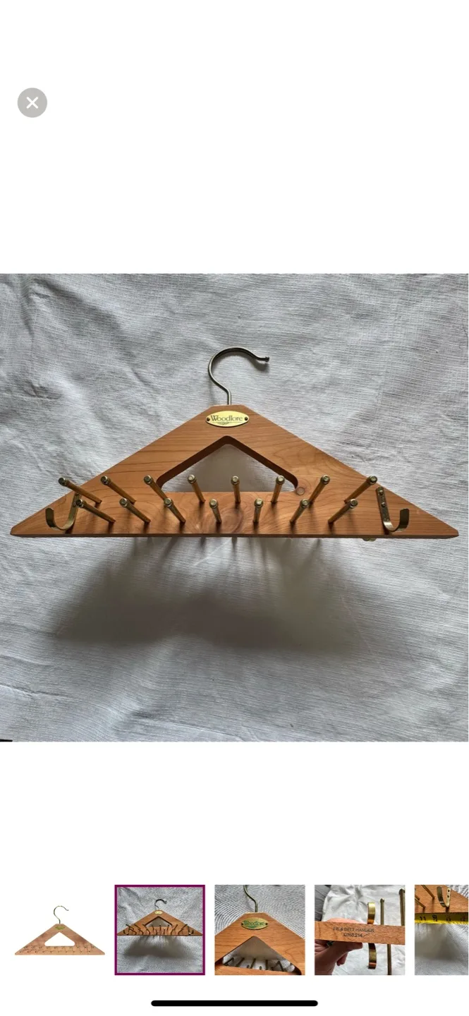 Woodlore Wooden Hanger for ties, scarf , belt image indicator(2)