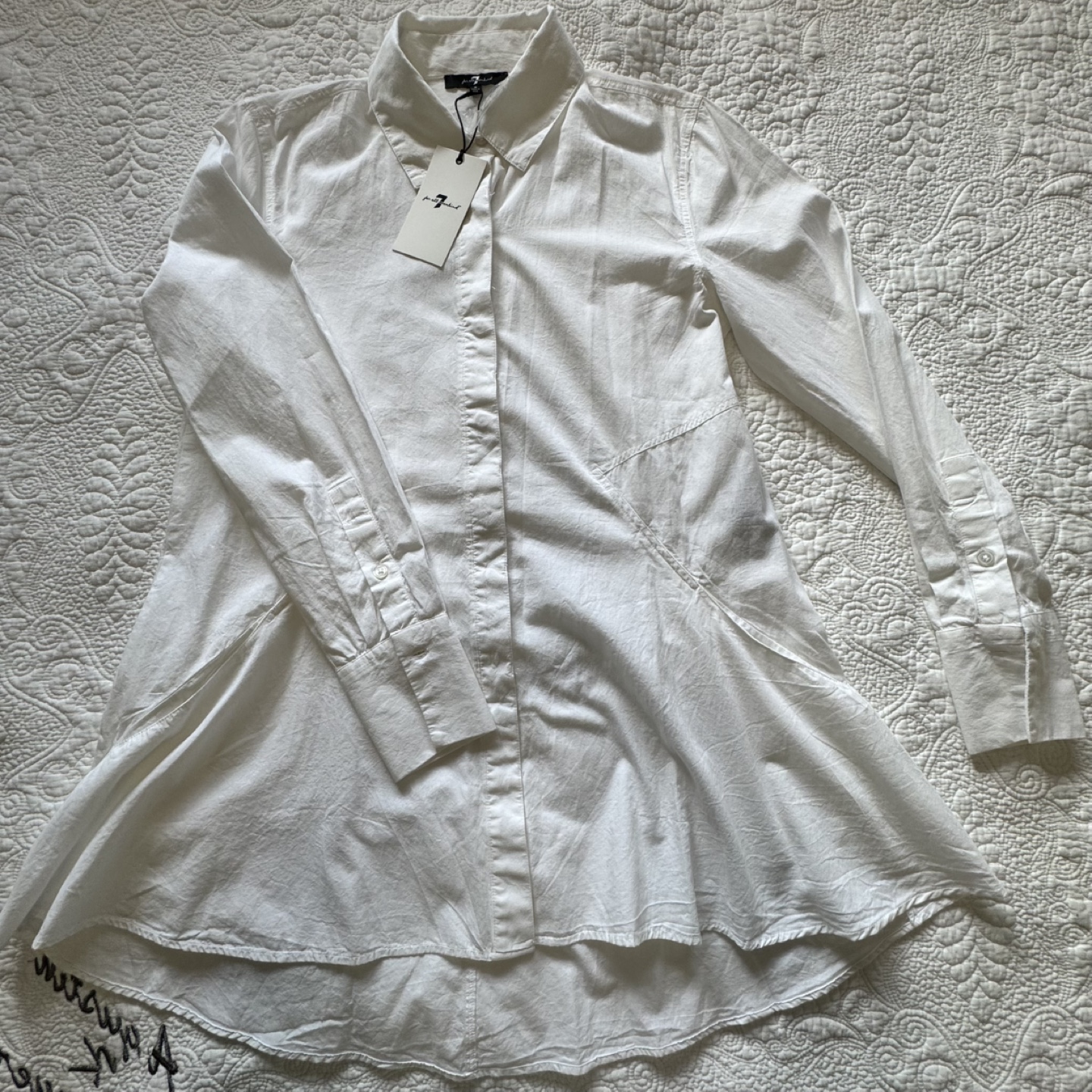 For All Mankind White Cotton Shirt Size Small
