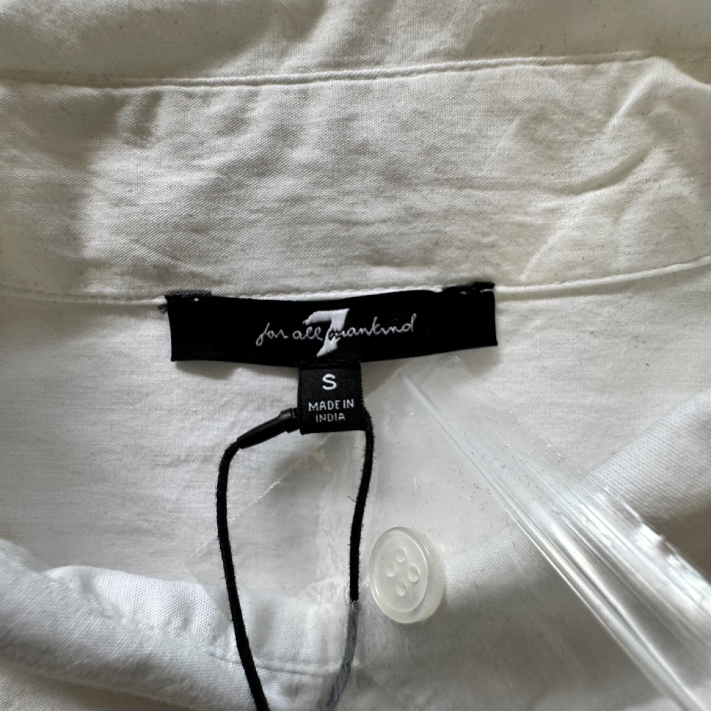 For All Mankind White Cotton Shirt Size Small - photo 2