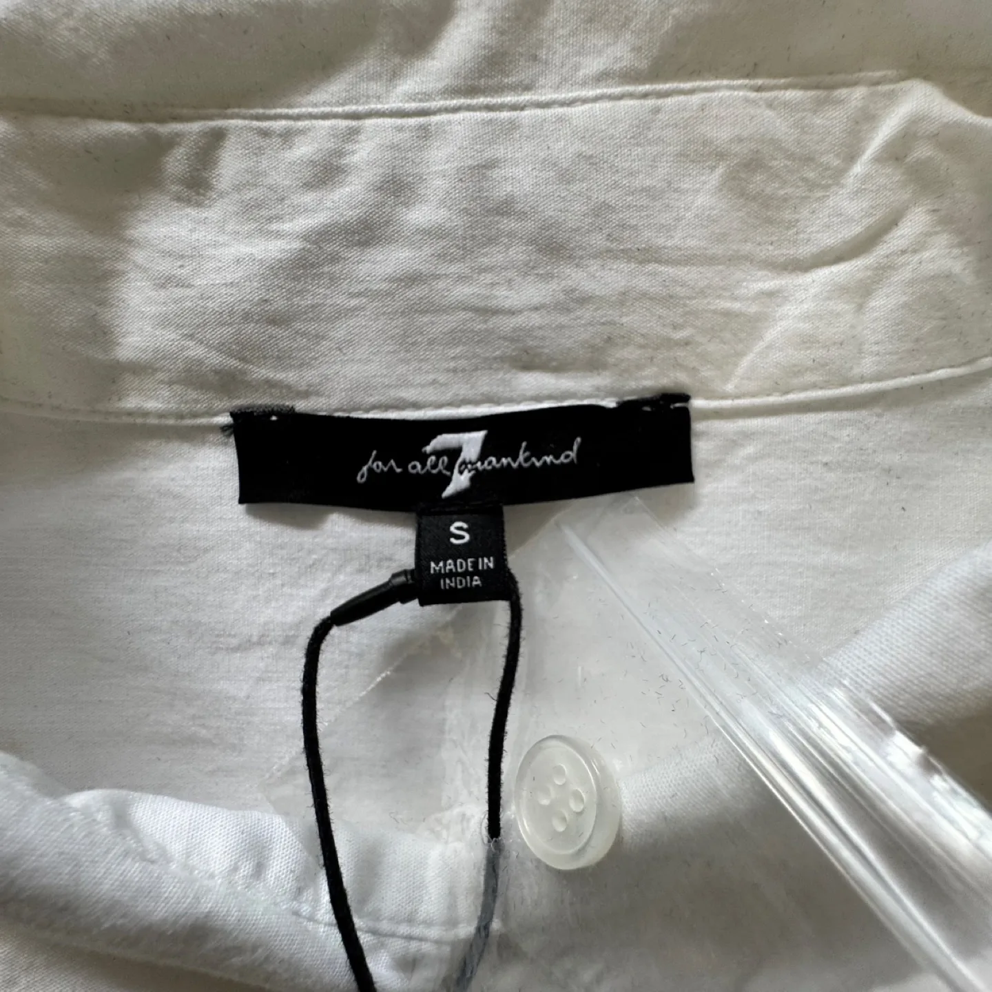 For All Mankind White Cotton Shirt Size Small image indicator(2)