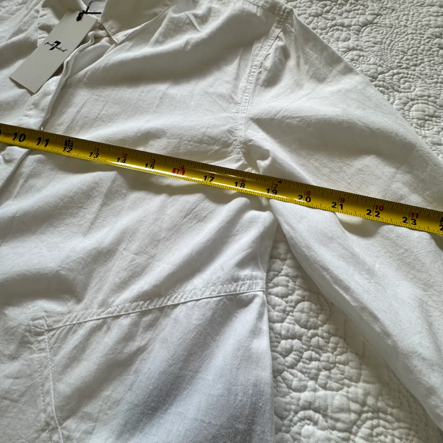 For All Mankind White Cotton Shirt Size Small image indicator(5)