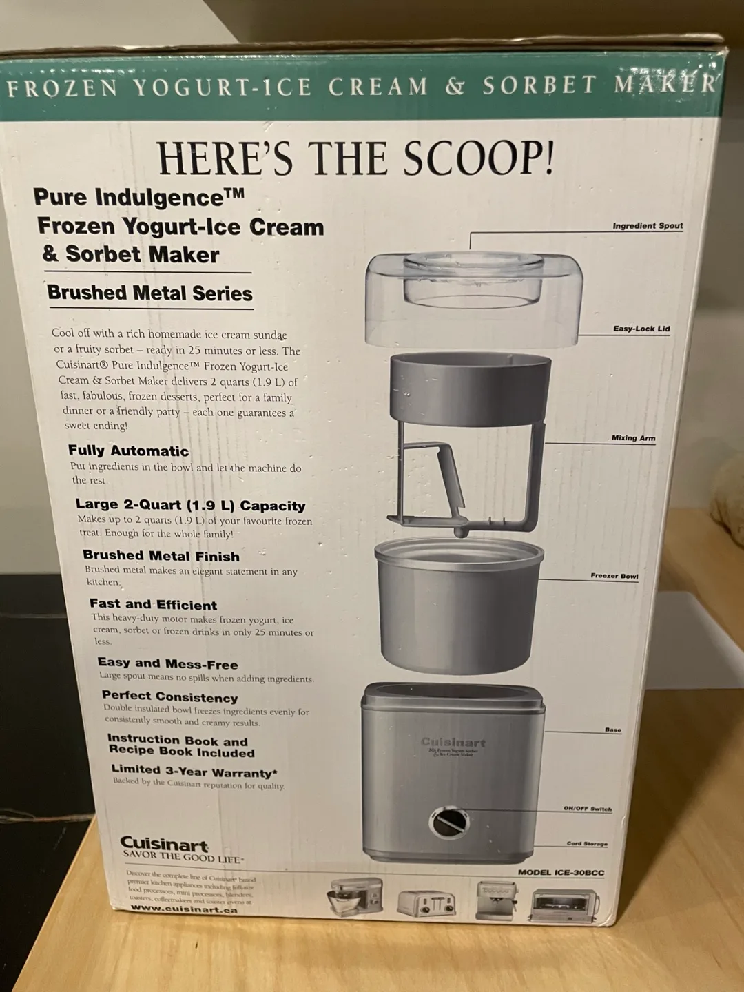 Cuisinart Pure Indulgence Frozen Yogurt-Ice Cream & Sorbet Maker image indicator(2)