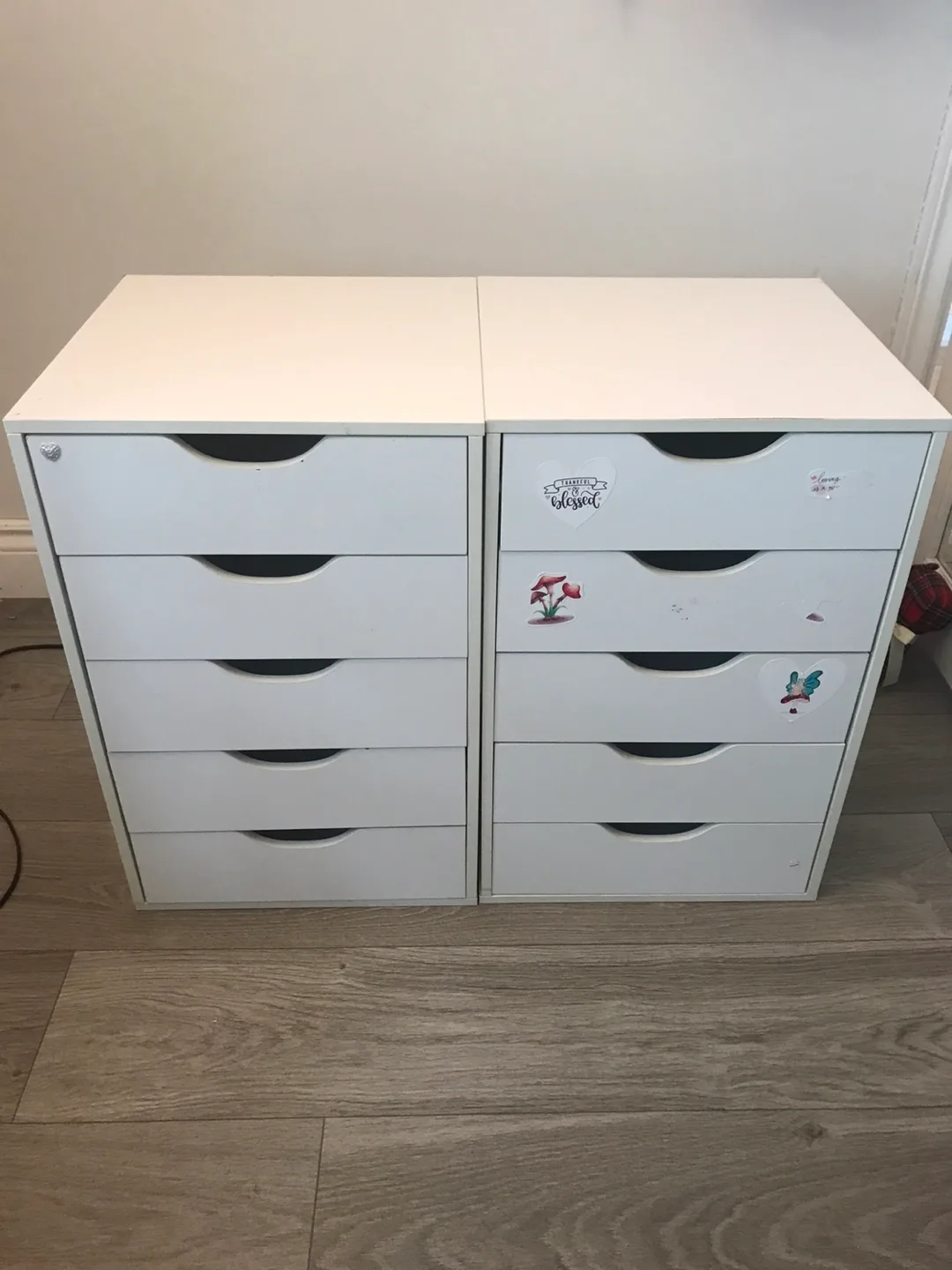 Pair of White 6-Drawer Storage Units image indicator(2)
