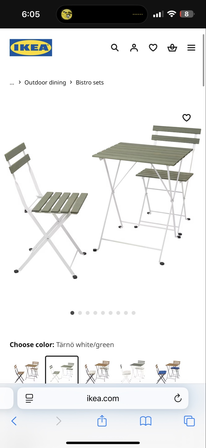 IKEA TÄRNÖ Bistro Set - White/Green - photo 4