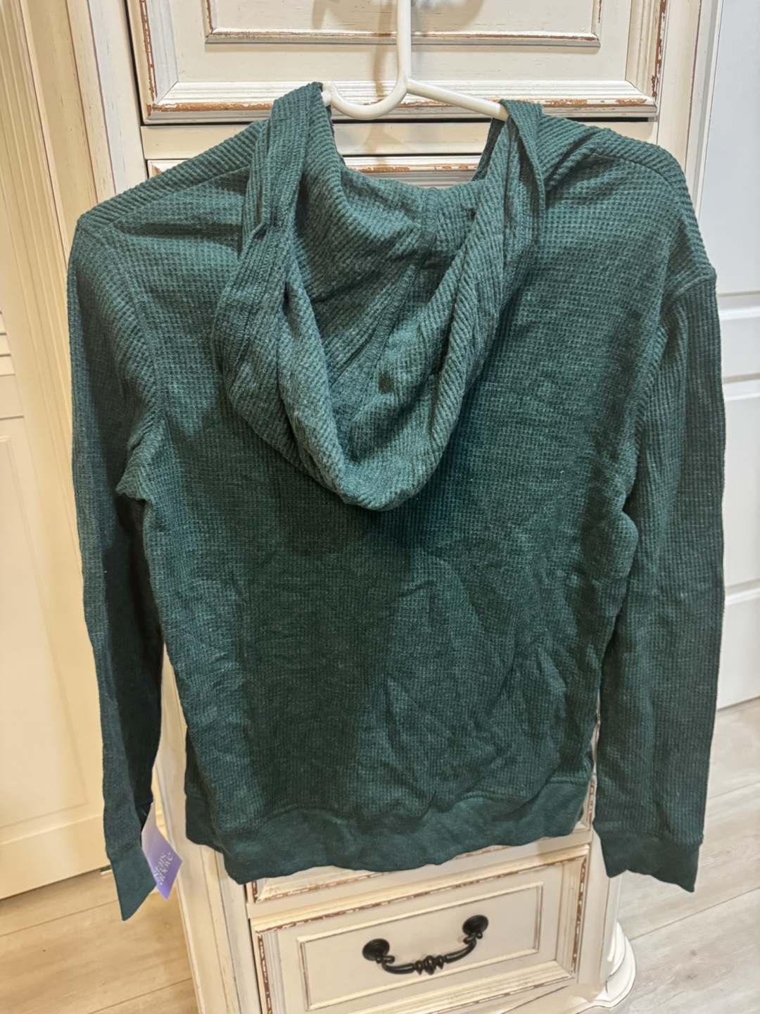 Women's Green Waffle Knit Hoodie - Size XS - photo 4