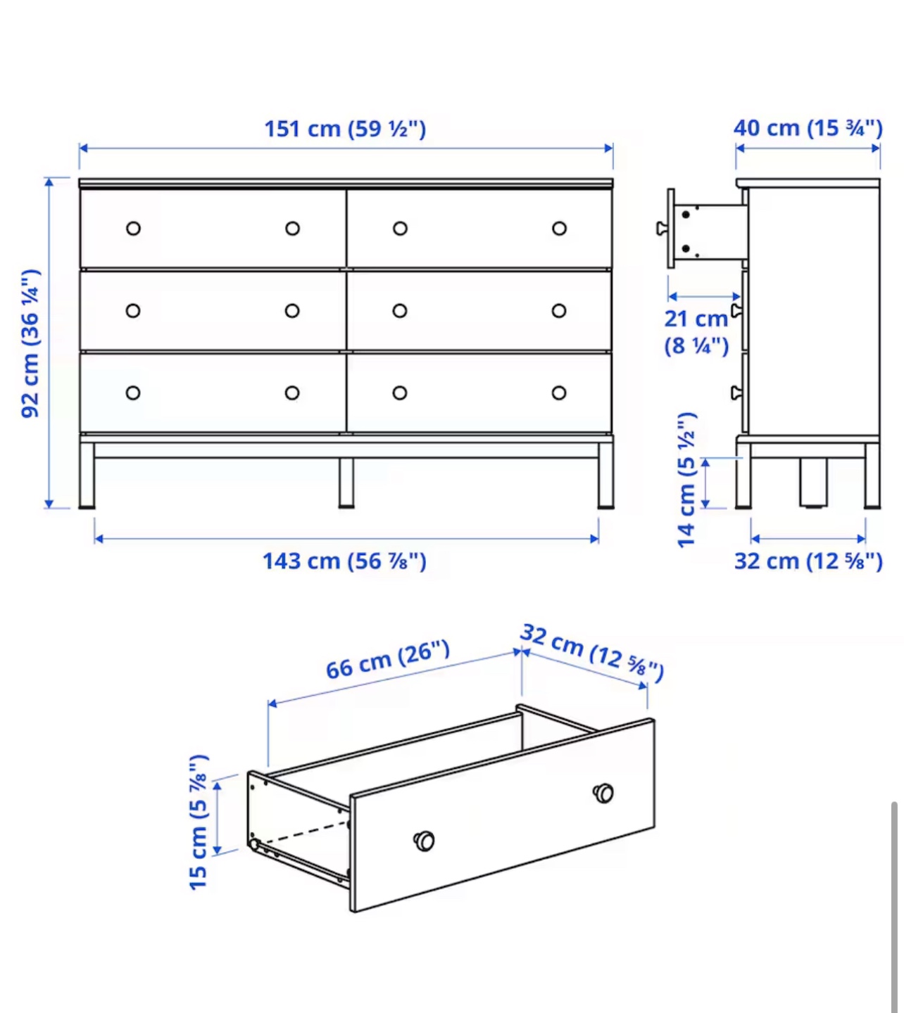 Urgent sale - Solid Pine Wood 6-drawer chest - like new! - photo 2