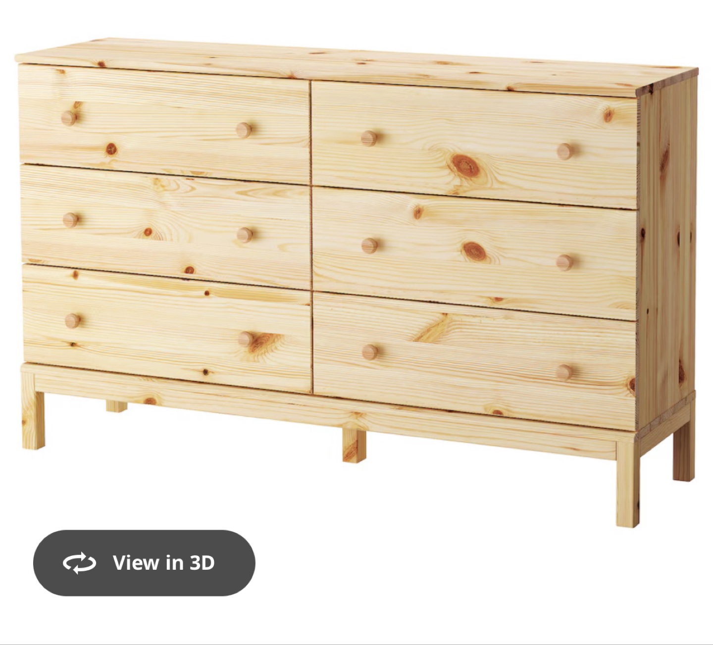 Urgent sale - Solid Pine Wood 6-drawer chest - like new!