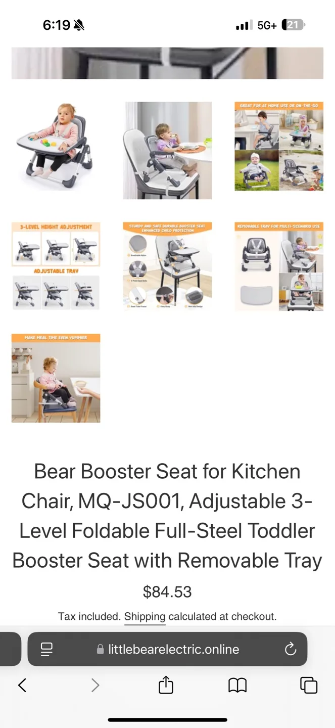 Little Bear E Toddler Booster Seat with Tray - image indicator(7)