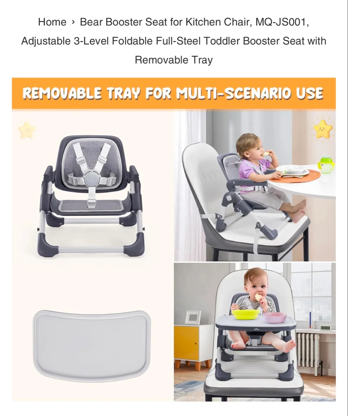 Little Bear E Toddler Booster Seat with Tray - image indicator(5)