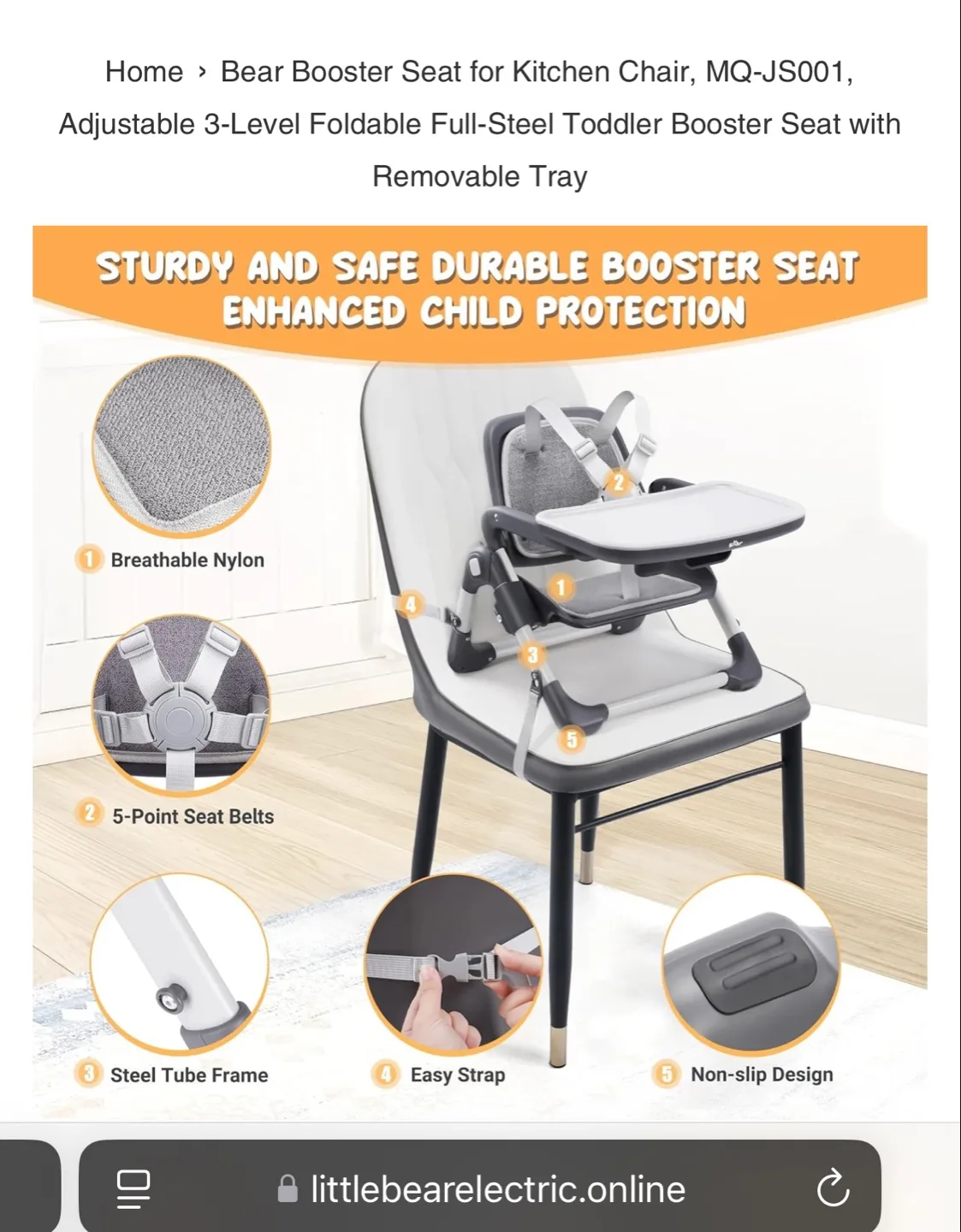 Little Bear E Toddler Booster Seat with Tray - image indicator(4)