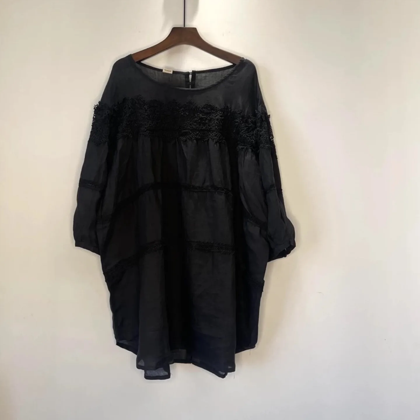 Black Lace Trimmed Blouse thumbnail