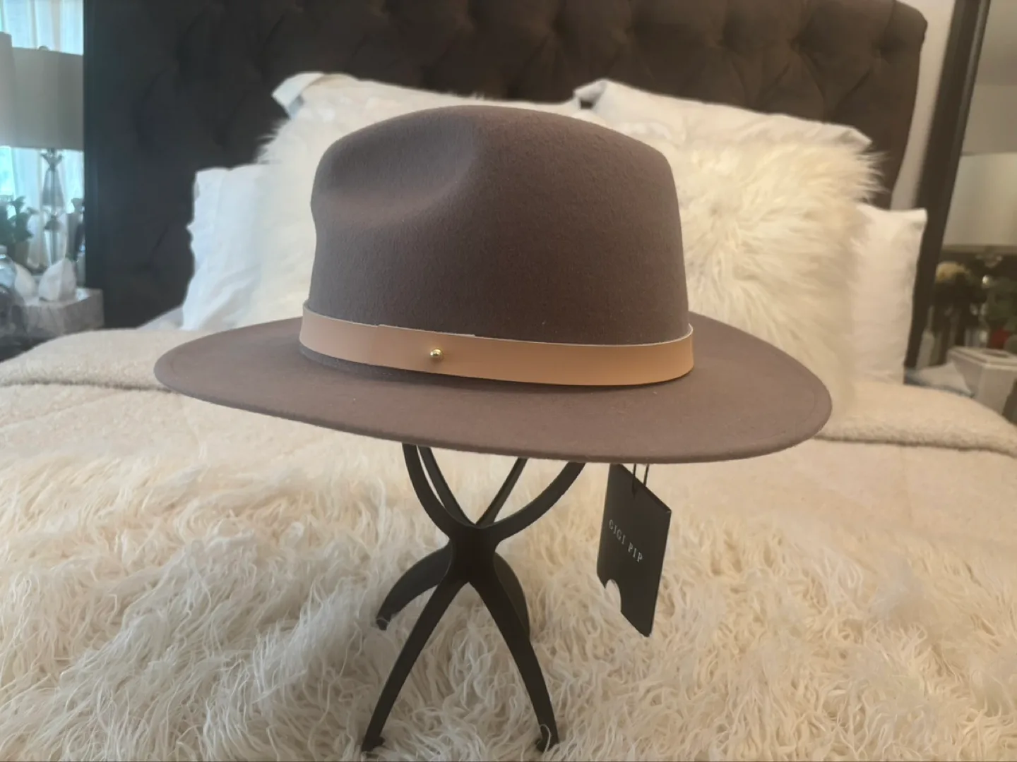 Gigi Pip Grey Wool Fedora Hat image indicator(2)