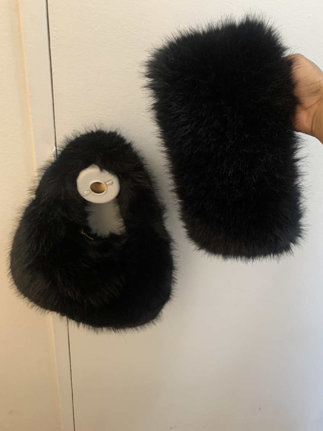 Black Faux Fur Bag and Muff Set