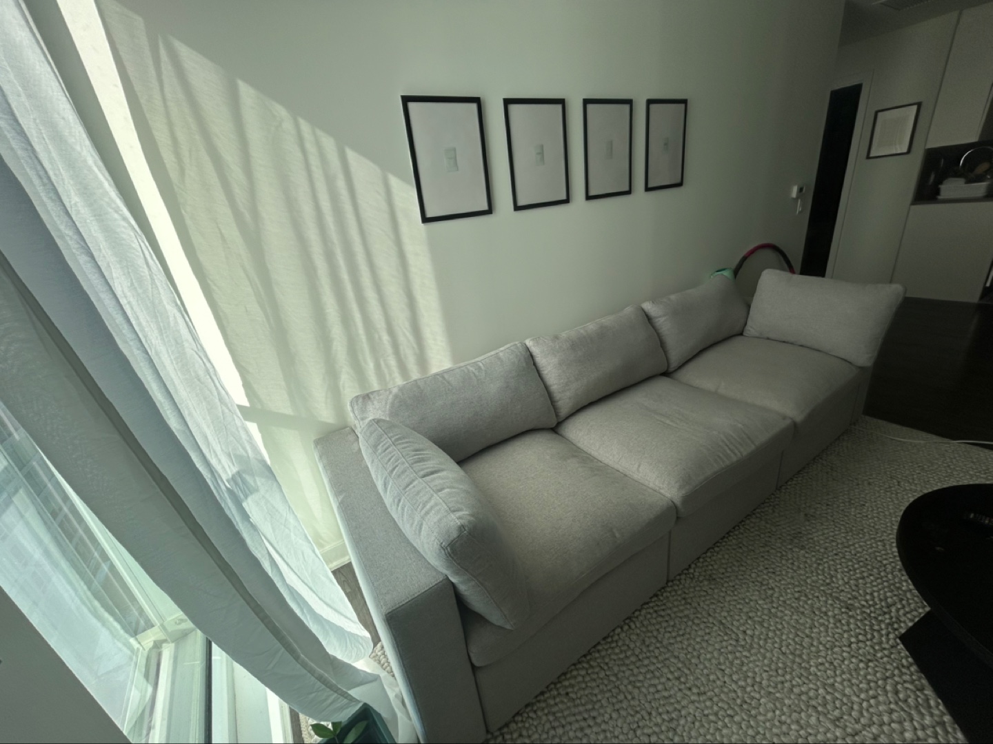 Cozey Cielo Collection 3-Piece Modular Sofa - Light Grey - photo 2