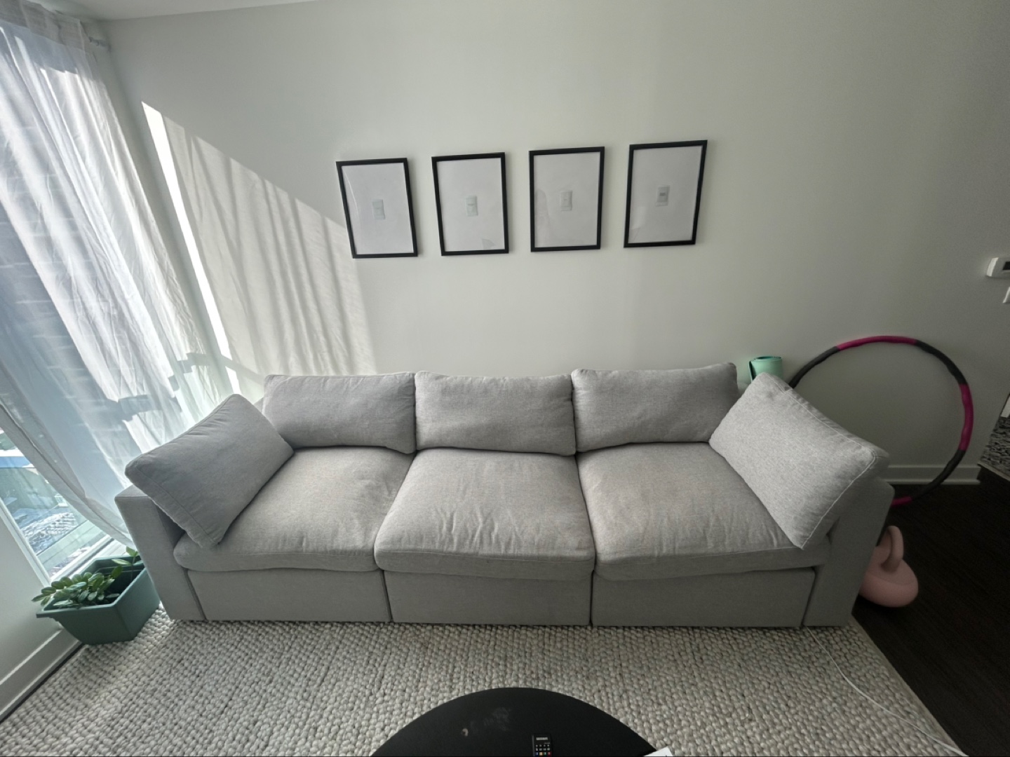 Cozey Cielo Collection 3-Piece Modular Sofa - Light Grey