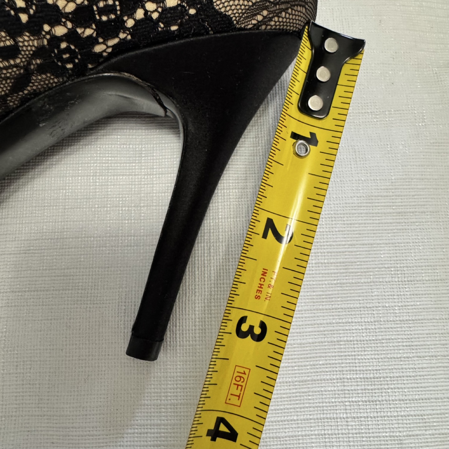 Stuart Weitzman Black Lace Peep Toe Heels - photo 5