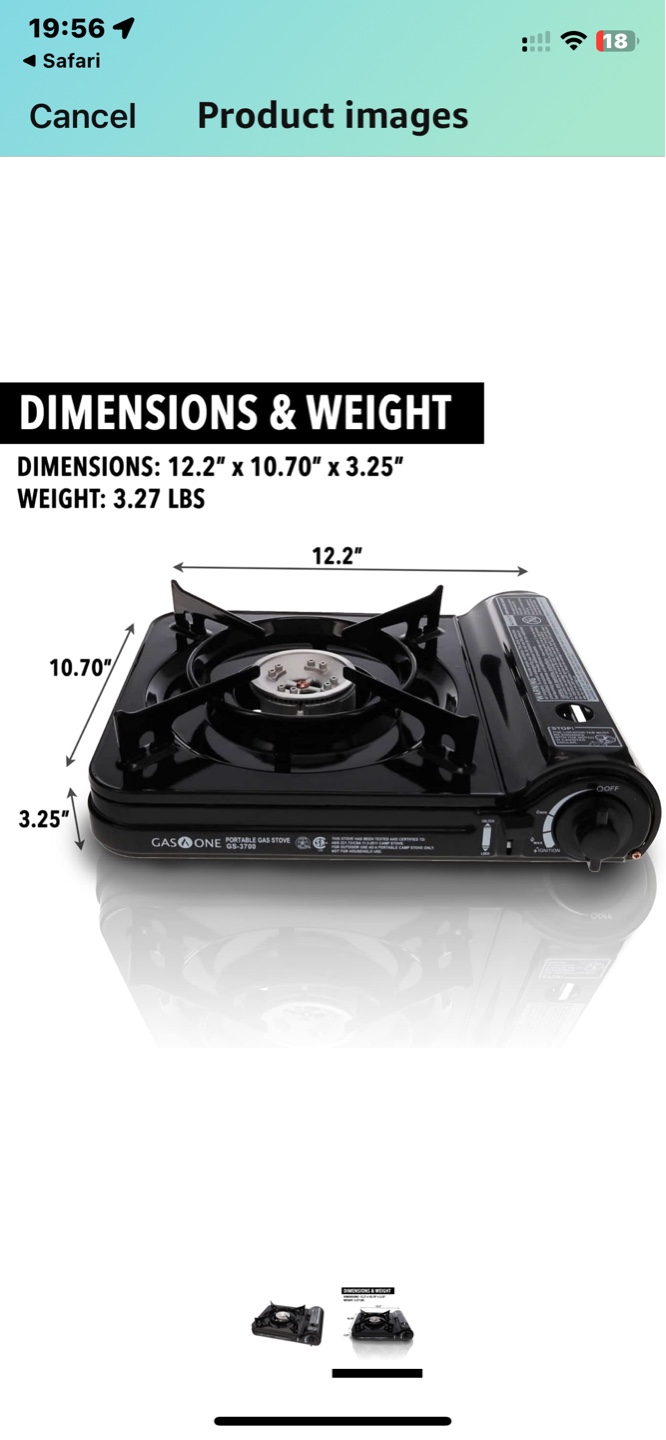 GasOne Portable Butane Stove GS-3700 - photo 2