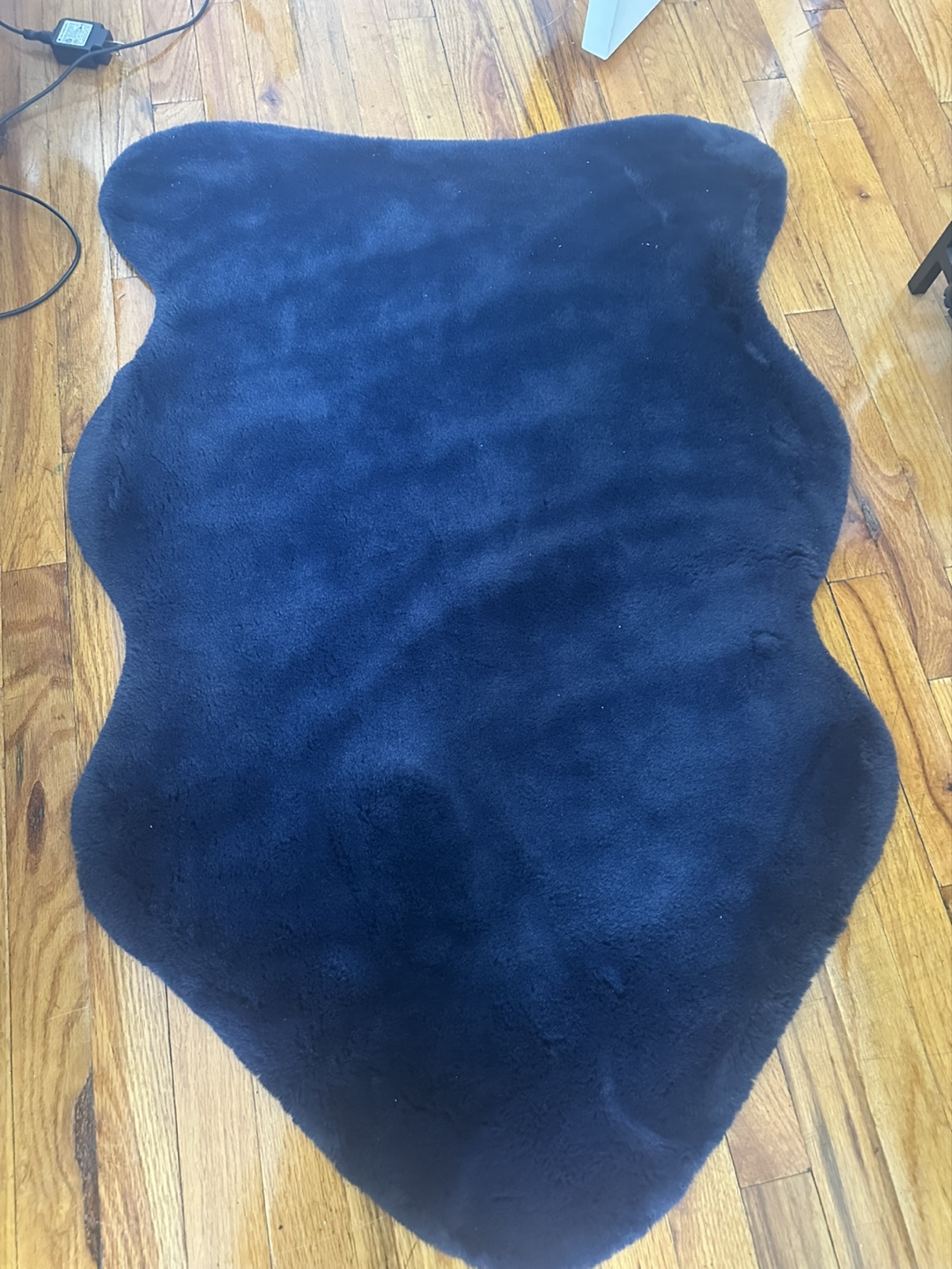 Soft Navy Blue Rug - Faux Rabbit Fur - photo 2