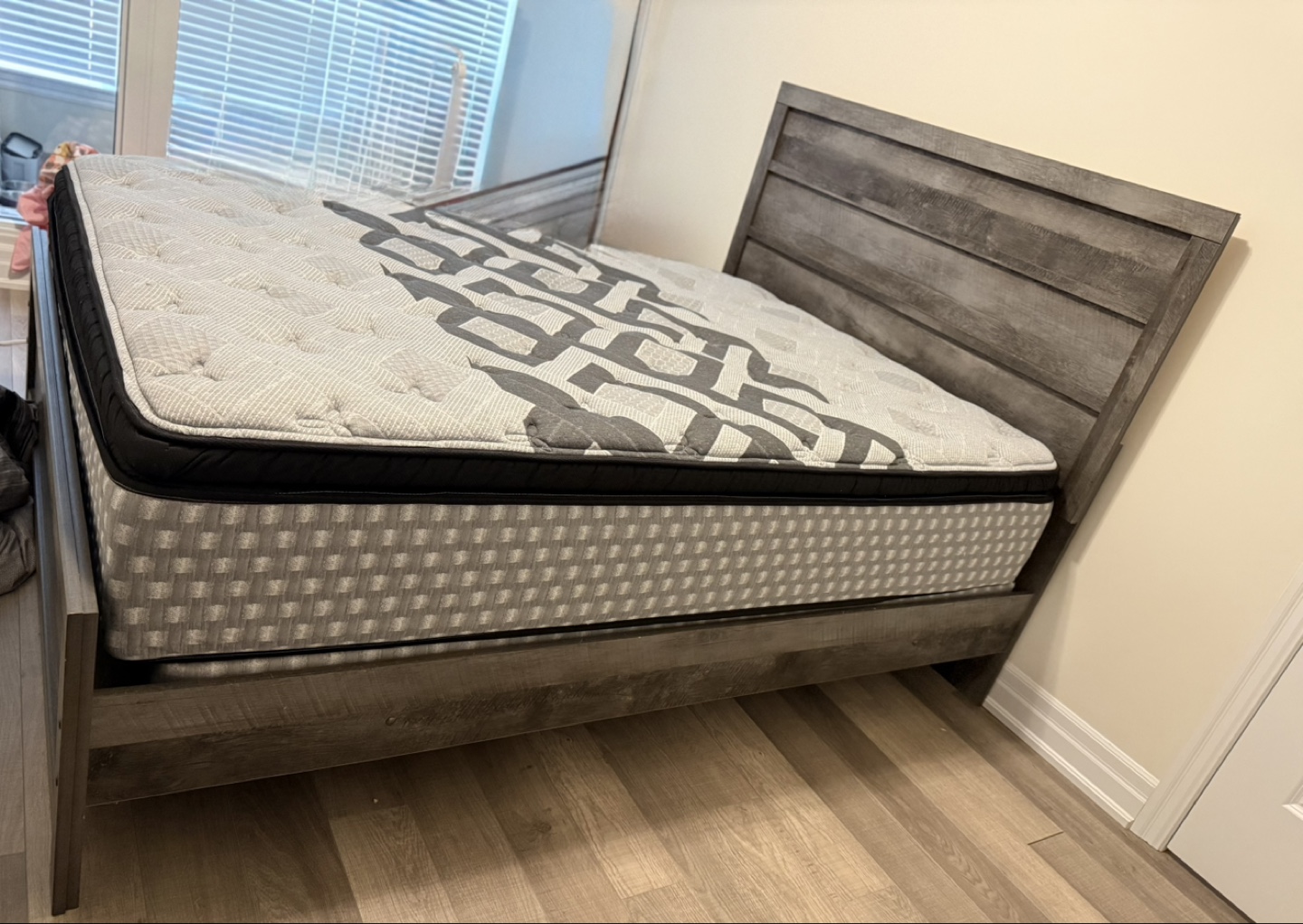 Grey Bedroom Set - Dresser, Mirror & Queen Bed Frame - photo 2