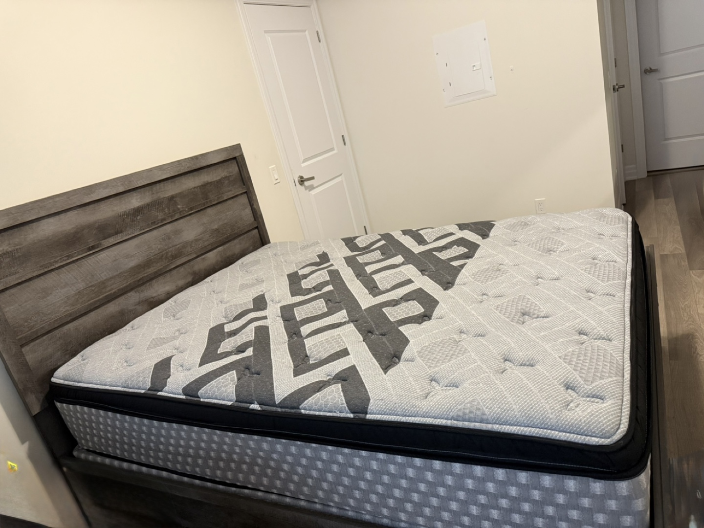 Grey Bedroom Set - Dresser, Mirror & Queen Bed Frame