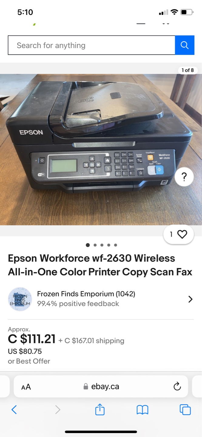 Epson Workforce wf-2630 Wireless All-in-One Color Printer