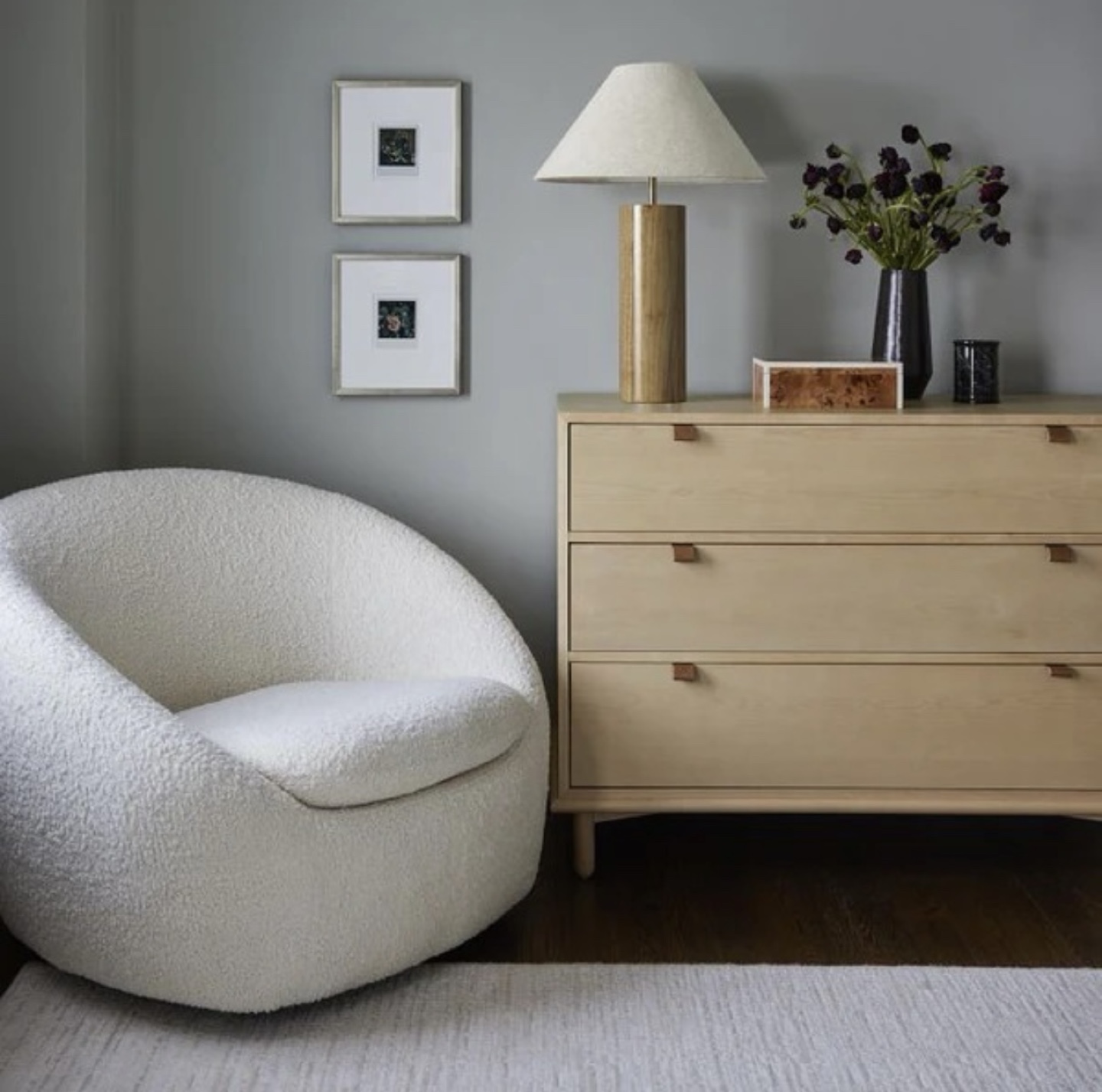 Nina White Boucle Lounge/Accent Chair - photo 4