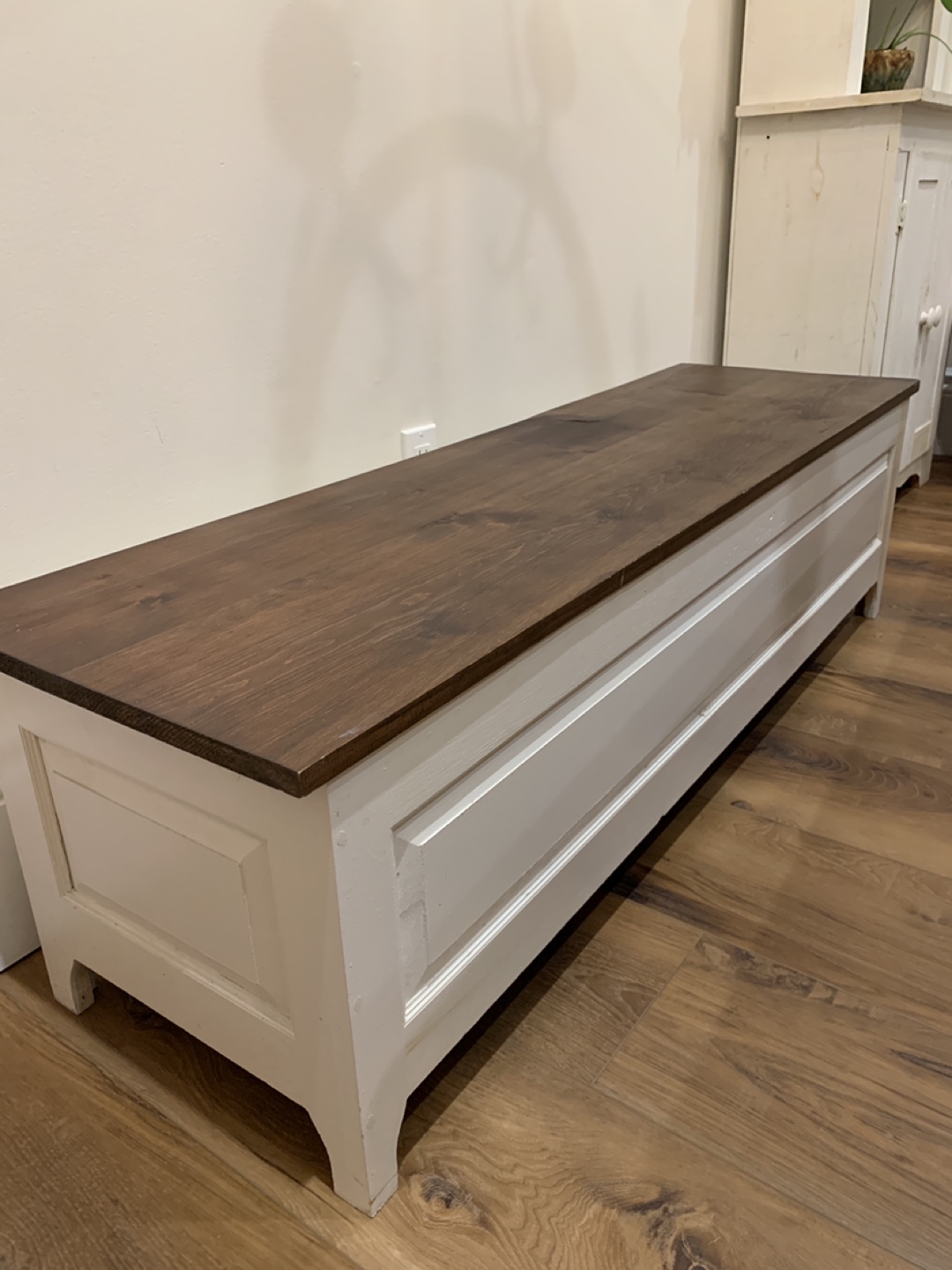 White  Bench with Removable Cushion