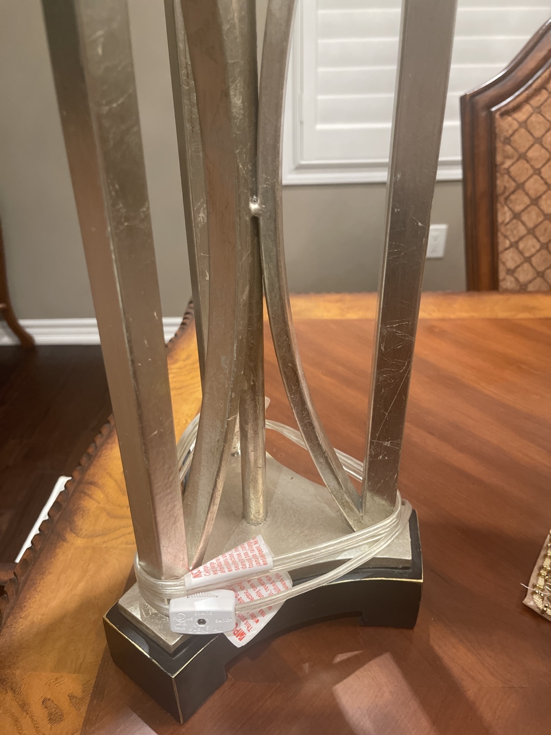 Pair of Elegant Table Lamps with Grey Shades - photo 2