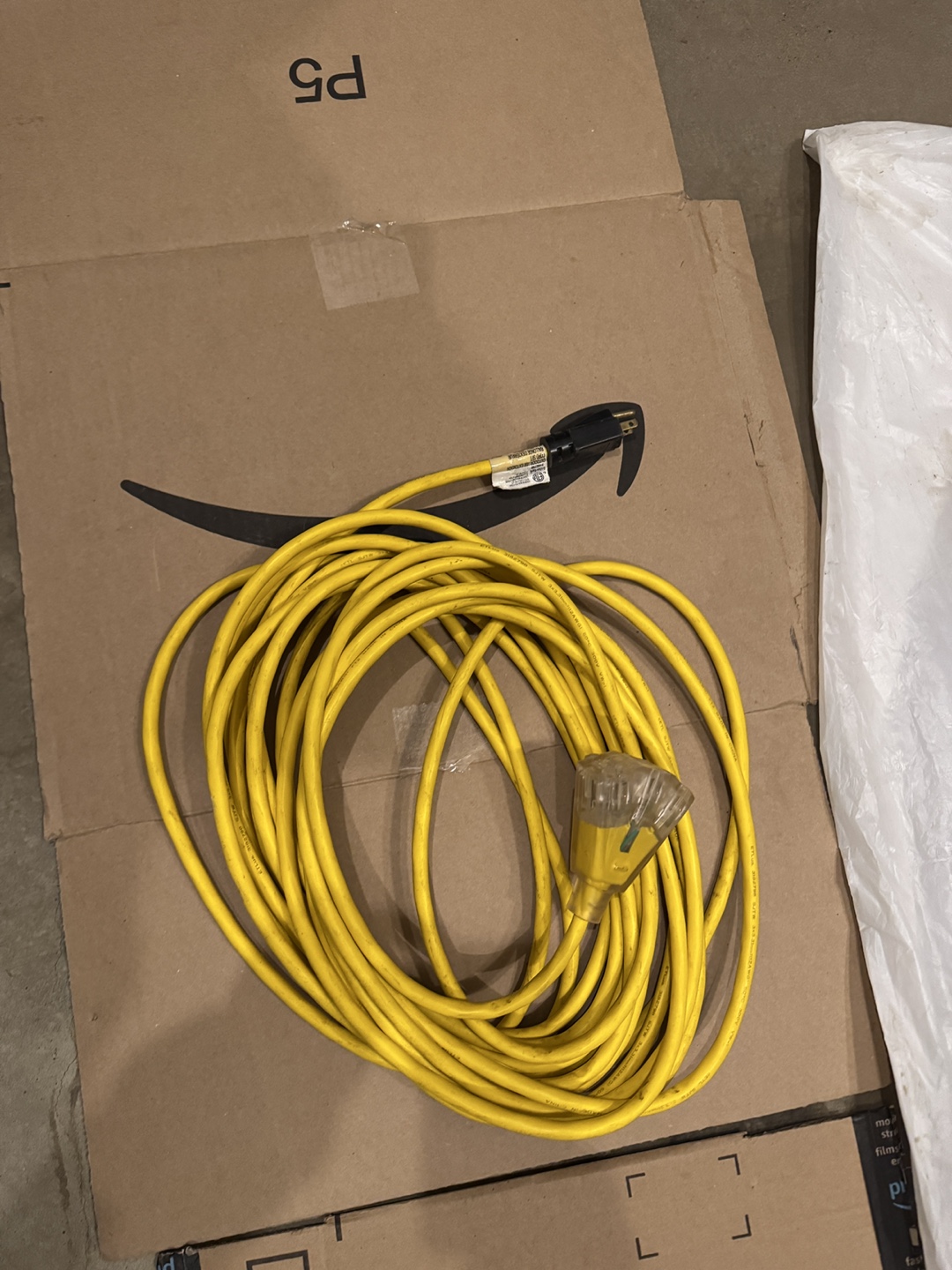 Yellow 50ft Outdoor Extension Cord