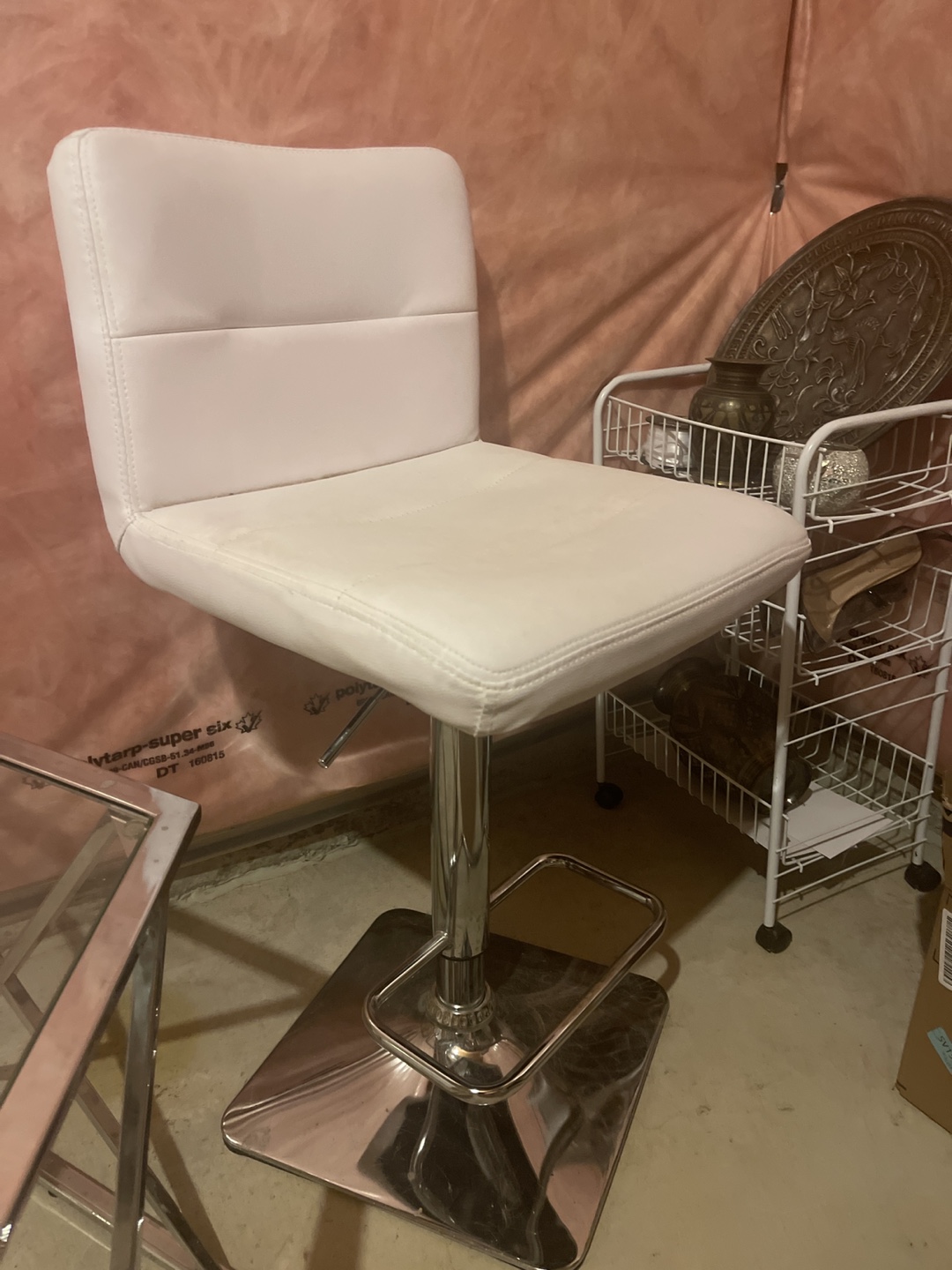 White PU Leather Bar Stool