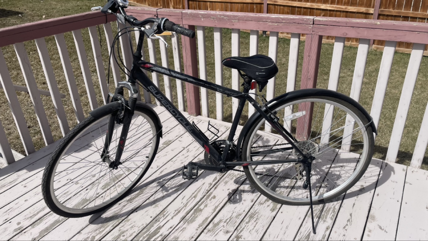 Supercycle Solaris Men’s Hybrid Bike – Comfy Gel Seat – 18-Speed