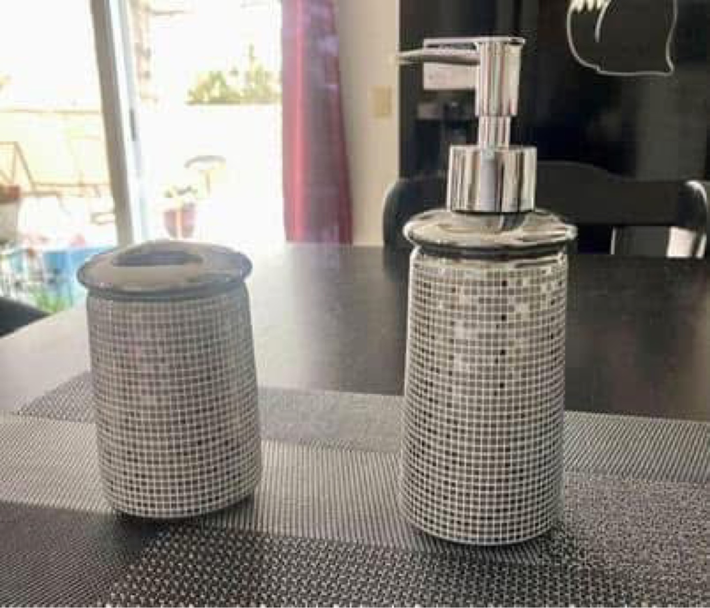 Modern Bathroom Accessory Set - Soap Dispenser & Tumbler