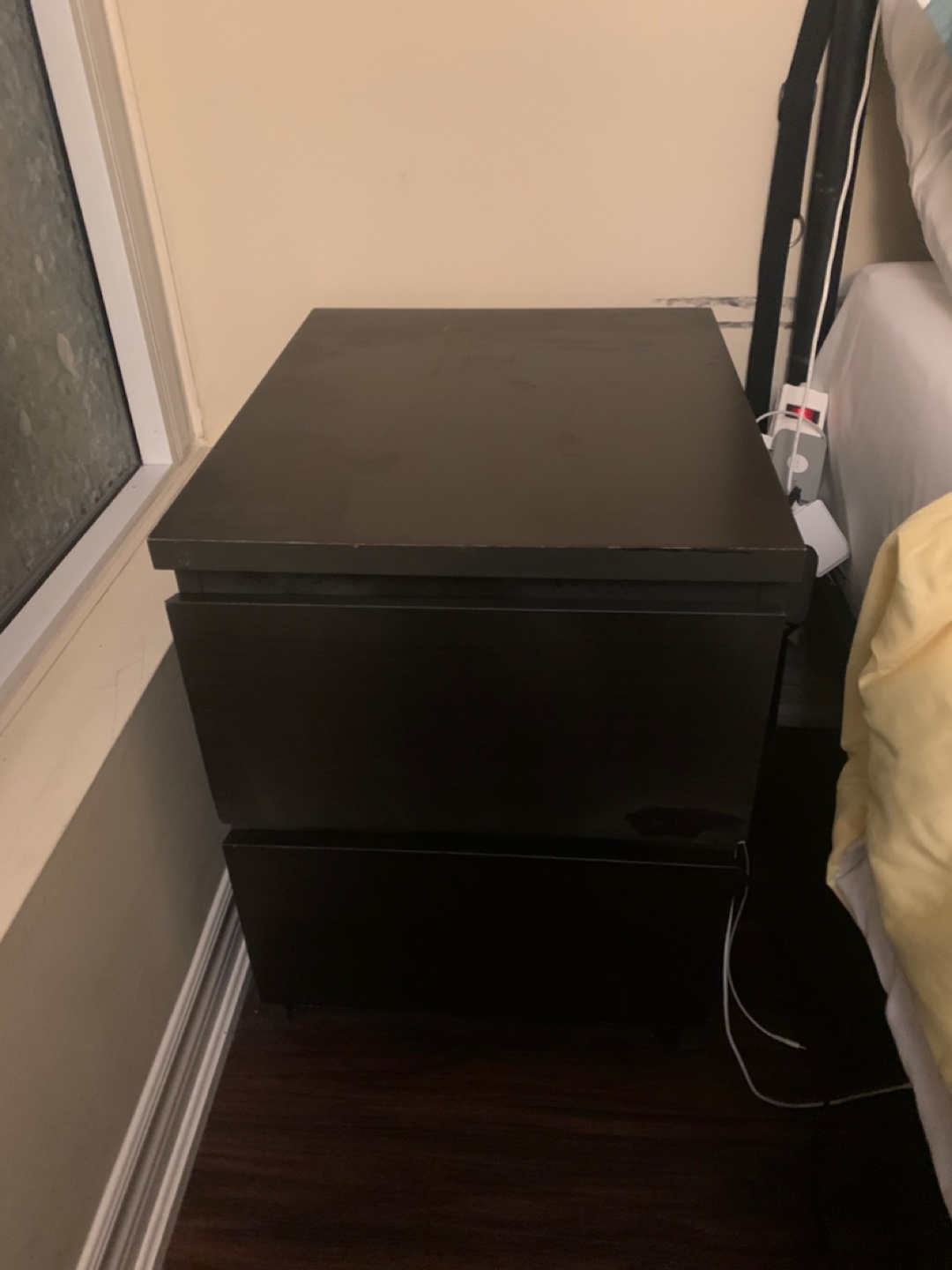 IKEA Black Malm nightstand