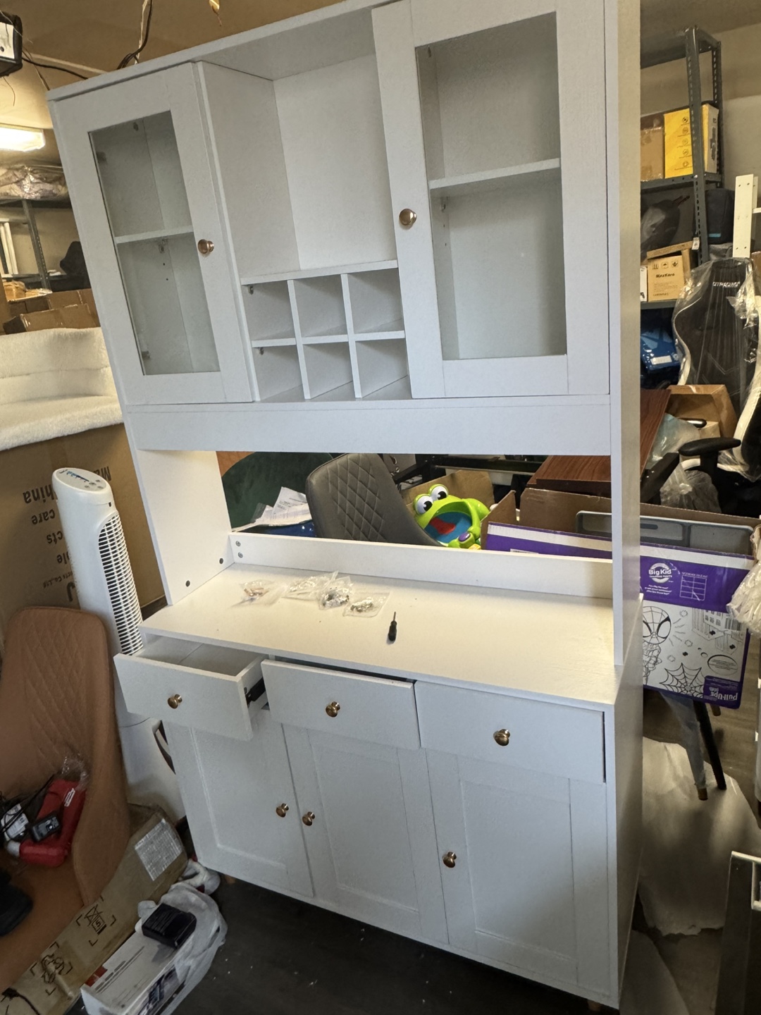 White Kitchen Buffet Server Cabinet