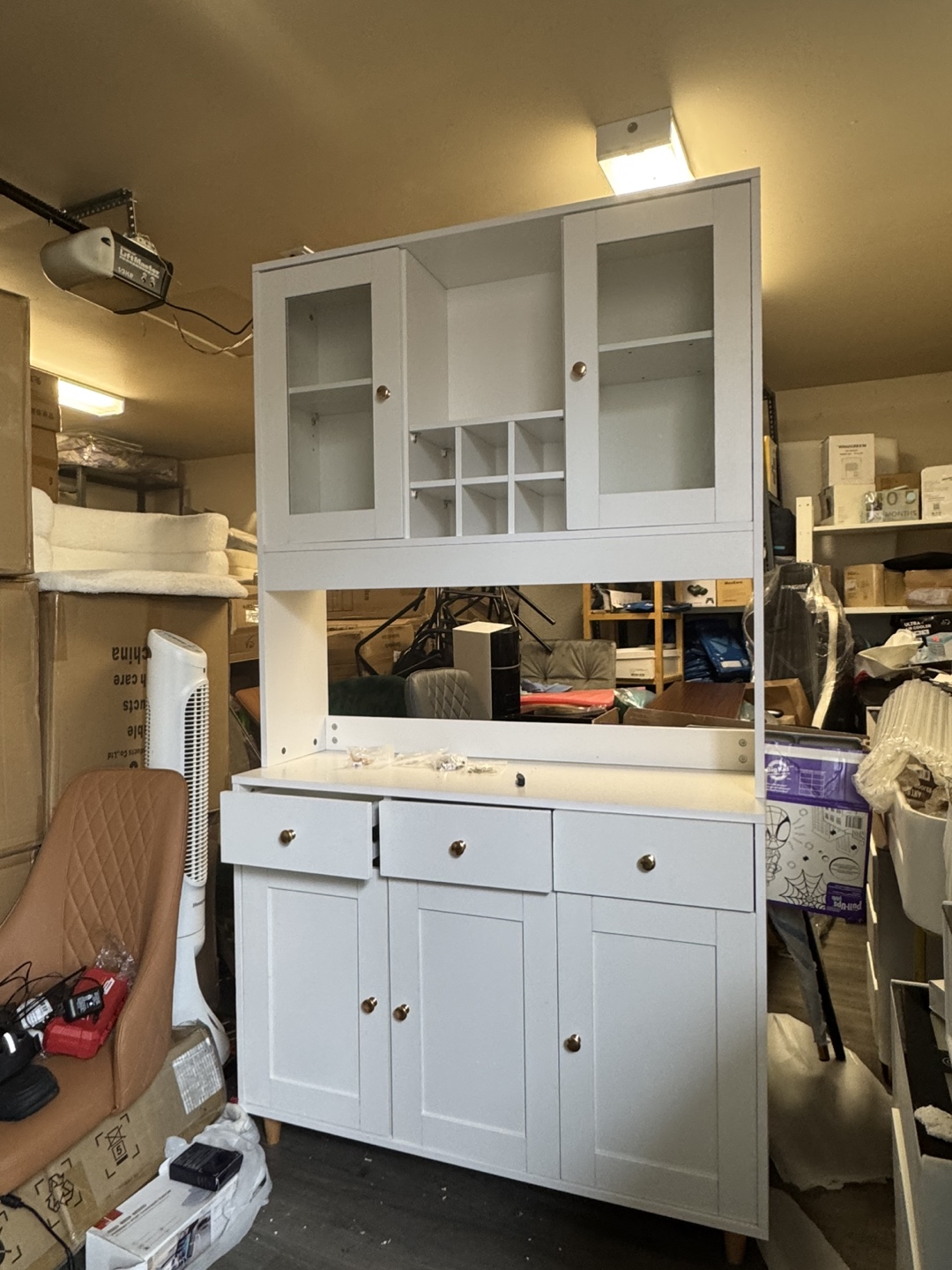 White Kitchen Buffet Server Cabinet - photo 3