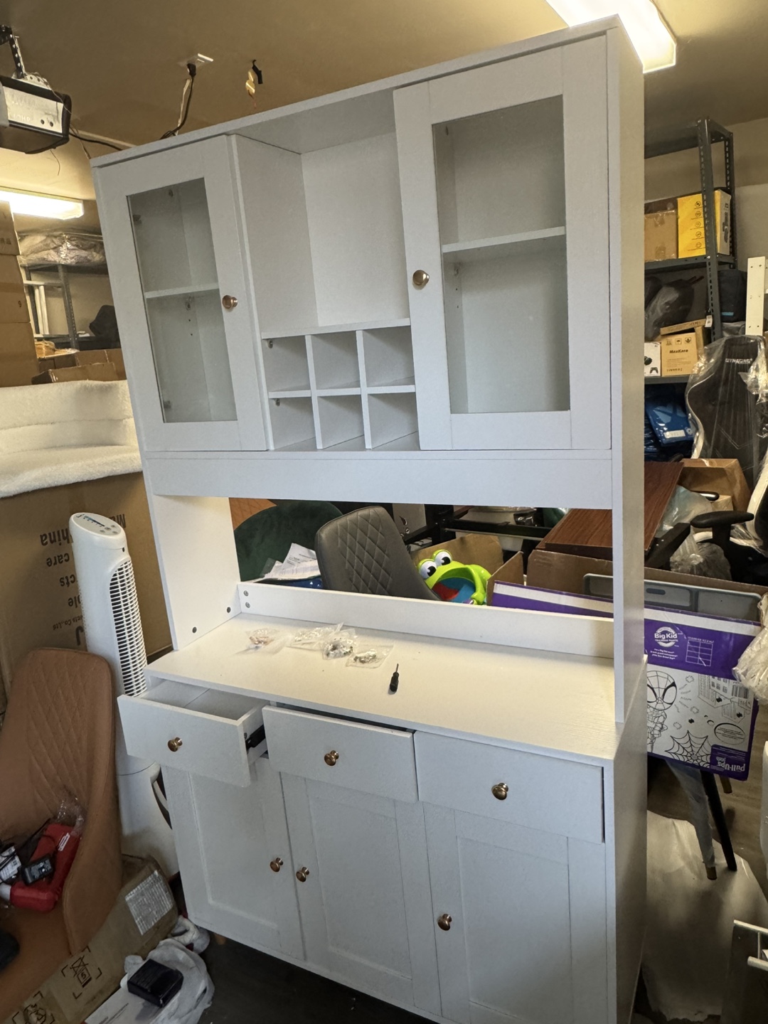 White Kitchen Buffet Server Cabinet - photo 2