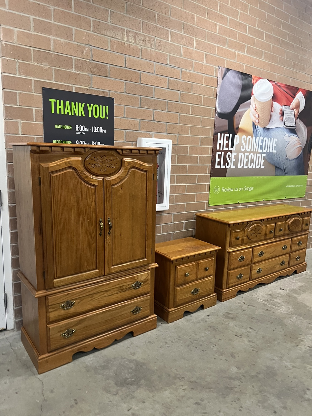 Bassett set of 3 pieces, Armoir Dresser and nightstand
