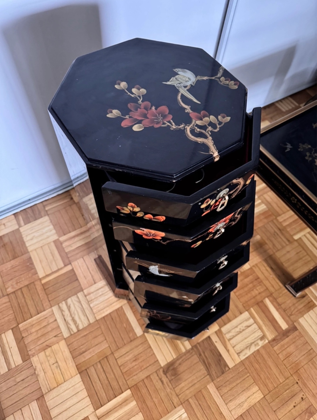 Vintage Asian-style Nesting Tables & Decorative Wall Art - photo 3