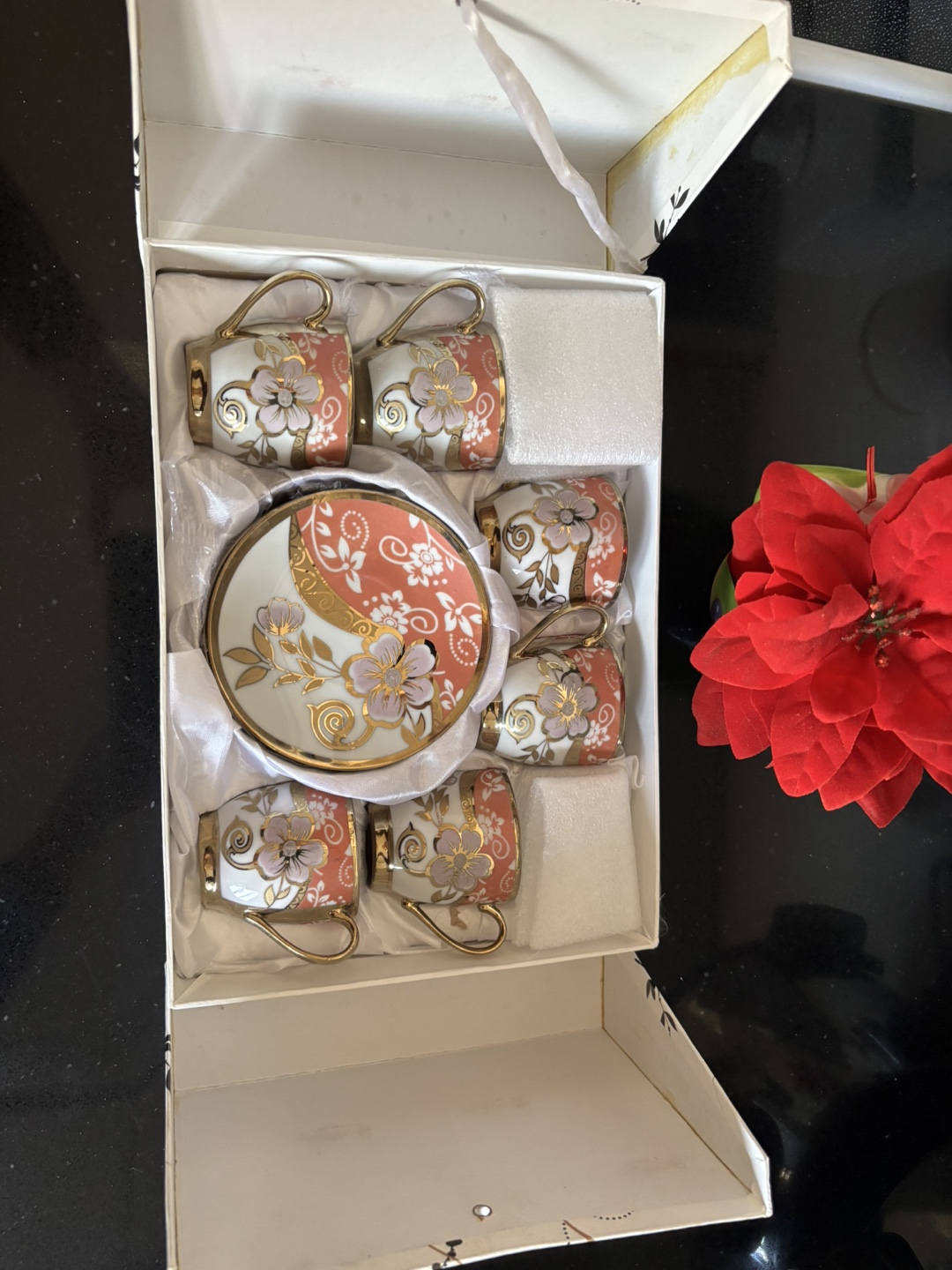 Elegant Six-Piece Espresso Cup and Saucer Set - photo 3