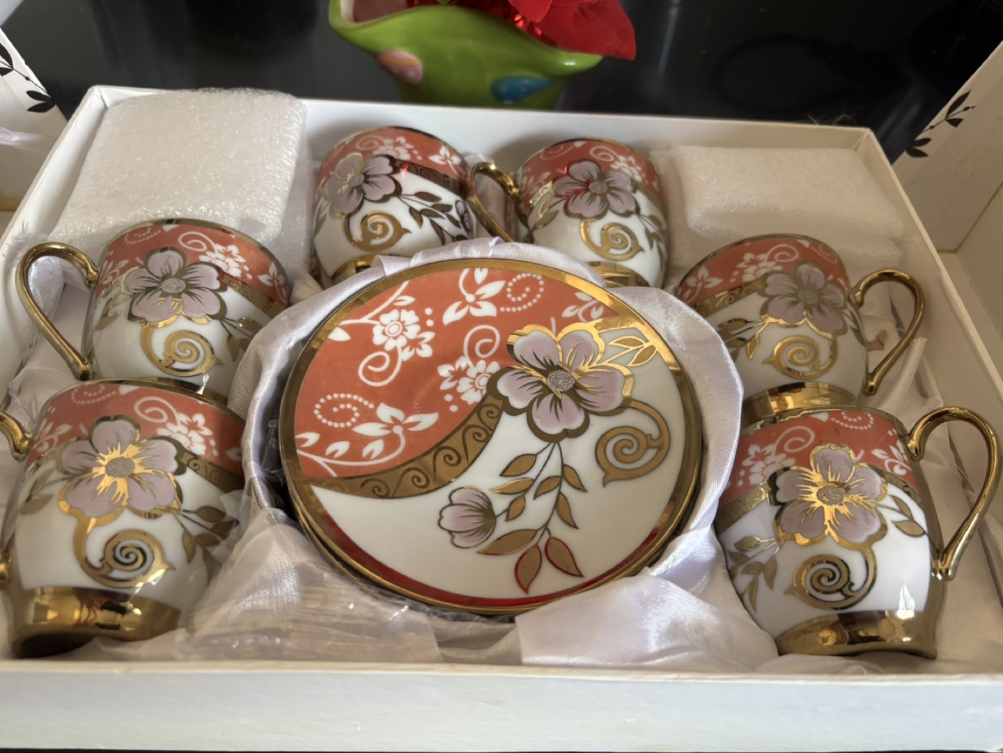 Elegant Six-Piece Espresso Cup and Saucer Set - photo 2