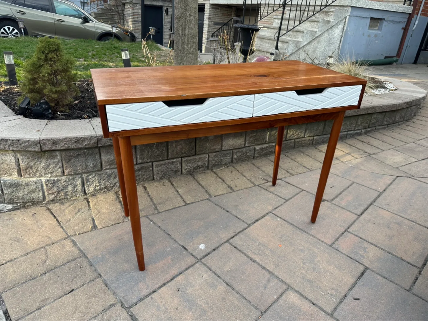 Mid-Century Modern Console Table with Two Drawers thumbnail