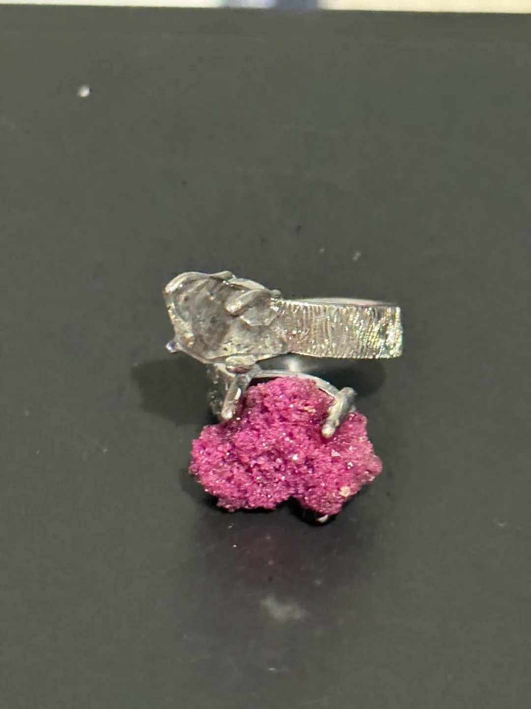 Pink ruby and Hekimer diamond  Ring image indicator(2)