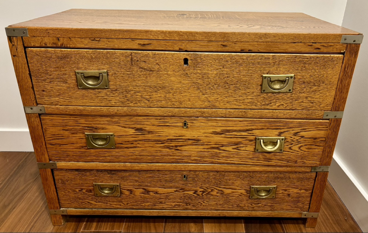 FINAL WEEK! Antique Wooden Campaign Chest - photo 2