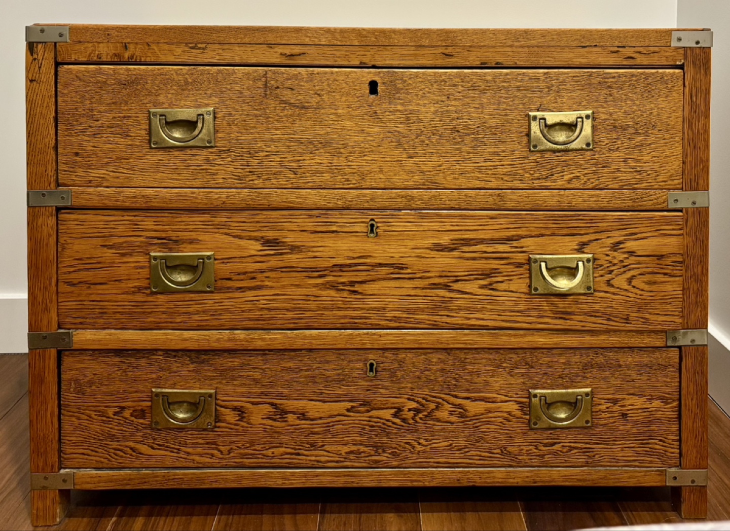FINAL WEEK! Antique Wooden Campaign Chest - photo 3