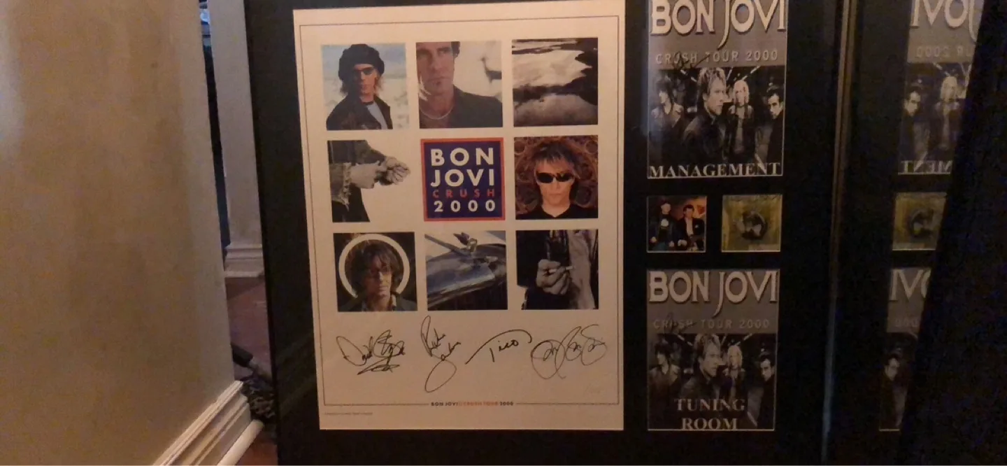 Framed Bon Jovi Crush Tour 2000 Signed Poster thumbnail